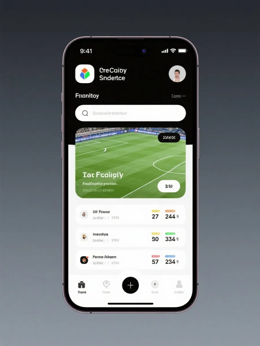 体育APP界面示意图